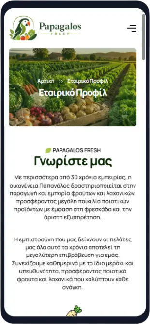 Responsive design papagalos fresh